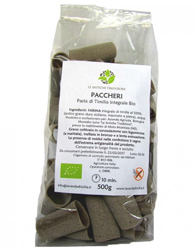 Organic Wholemeal Paccheri di Timilia 500 gr Le Antiche