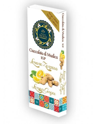 Modica PGI chocolate with lemon and ginger 100 gr Antica Sicilia