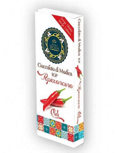 Cioccolato di Modica IGP al peperoncino 100 gr Antica Sicilia