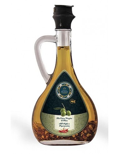 EVO oil with garlic and chili pepper, bottle with handle 10 cl