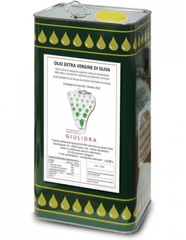 Olio Extra Vergine di Oliva in lattina 5 lt Giulidra