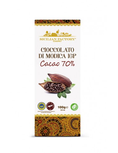 Modica Chocolat IGP Cacao 70% 100 gr Usine Sicilienne