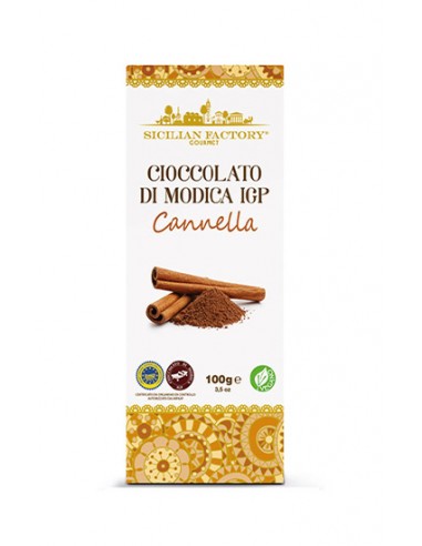 Modica IGP Canela Chocolate 100 gr Fábrica Siciliana