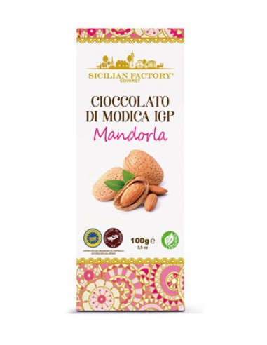 Modica Chocolat Amande IGP 100 gr Usine Sicilienne