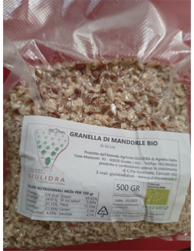 Almendra siciliana ecológica en grano 500g Giulidra