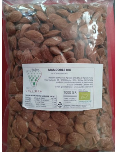 Organic Sicilian shelled almonds 1 kg Giulidra