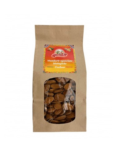 Organic shelled almonds 500 gr fenestrated paper bag