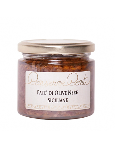 Black olive paté in extra virgin olive oil 190 gr Conserve Conti