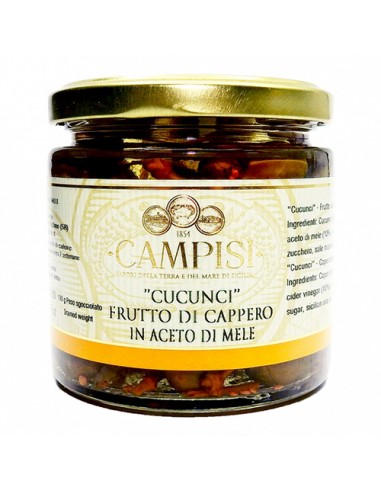 Cucunci Caper fruit in Apple Vinegar 230 gr Campisi