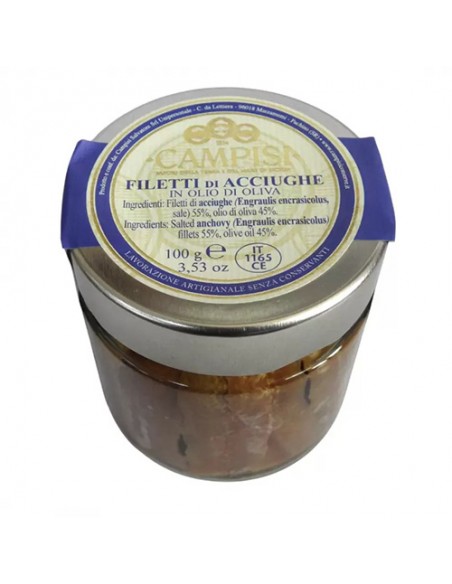 Extra Anchovy Fillets Airtight Jar 100 gr Campisi