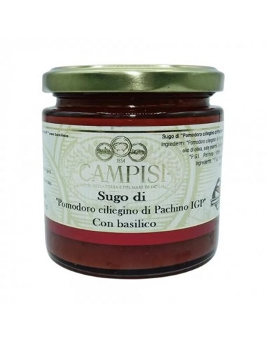 Pachino IGP Salsa de Tomate Cherry con Albahaca 220 gr Campisi