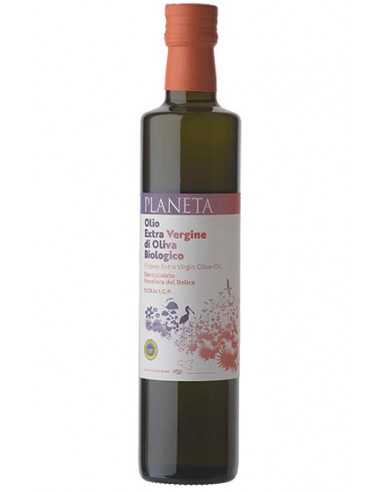 Organic Nocellara Extra Virgin Olive Oil 50 cl with Planeta case