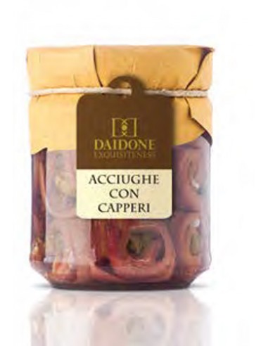 Anchois roulés aux câpres 200 gr Daidone