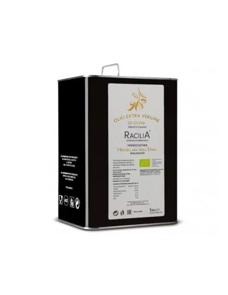 Olio Evo Monocultivar Nocellara dell'Etna Bio 3 lt Racilia