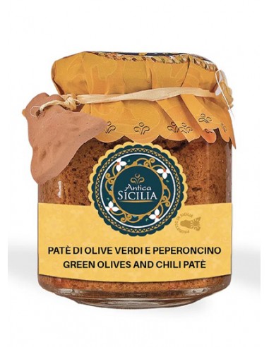 Patè di Olive Verdi e Peperoncino 180 gr Antica Sicilia