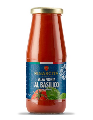 Fertige Basilikumsauce mit Schalotten 410 gr Rinascita