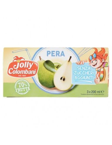 Pear Juice Without Added Sugar Brik 3 X 20 cl Jolly Colombani