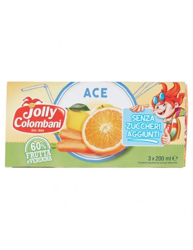 ACE Juice Without Added Sugar Brik 3 X 20 cl Jolly Colombani