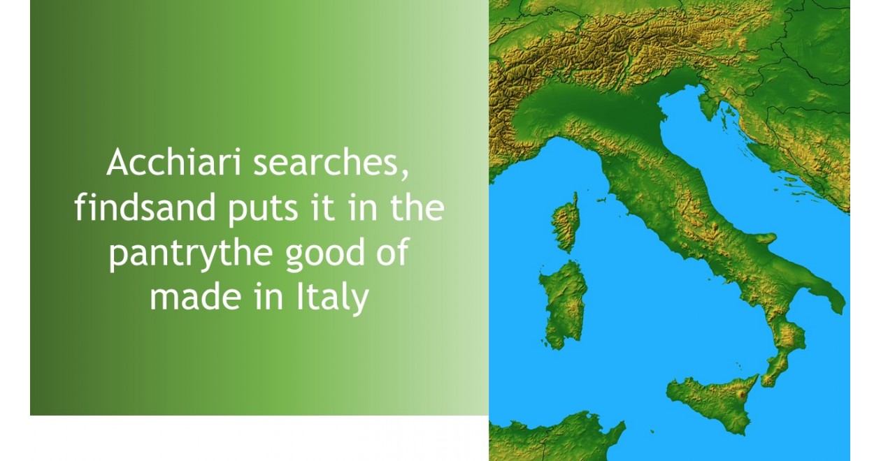 Acchiari searches, finds and puts the Made in Italy good in the pantry